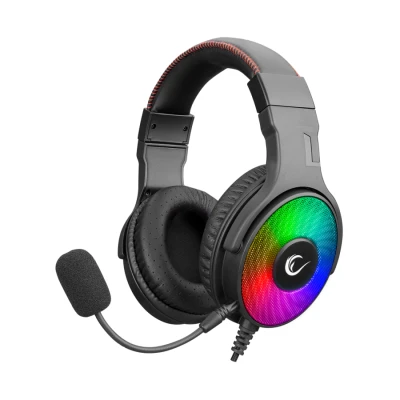 Slušalice sa mikrofonom gaming RAMPAGE R46 HOSTAGE black, odvojiv mikrofon, PS4/PC, USB, 7.1 surround, RGB LED