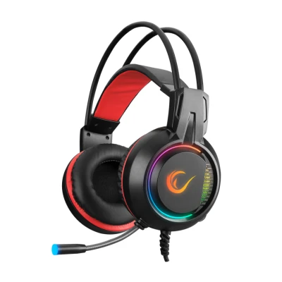Slušalice sa mikrofonom gaming  RAMPAGE RM-K25 LUNATIC PRO black/red, USB 7.1 surround, RGB