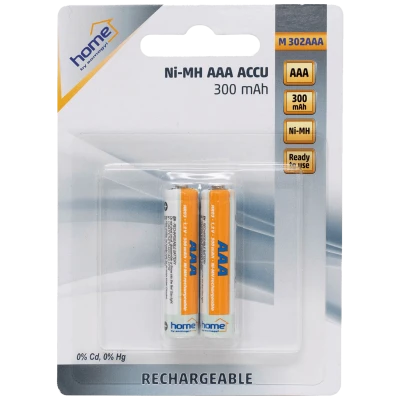home Baterija punjiva AAA,  NiMh, 300mAh, blister 2 kom - M 302AAA