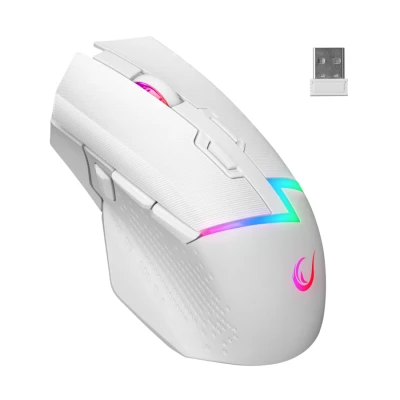 Miš gaming RAMPAGE DROP M3, white, RGB, wireless, 10000dpi