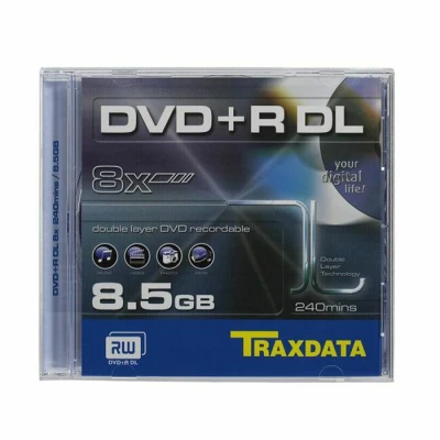 DVD+R DL, TRAXDATA,8,5 GB,8X,BOX 1