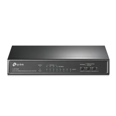 SWITCH TP-Link Tl-SF1008P, 8-port 10/100Mbps Desktop PoE Switch, 8 10/100Mbps RJ45 ports including 4 PoE ports, 57W PoE Power supply, steel case