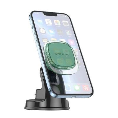 Univerzalni magnetni auto držač nosač za mobitel BOROFONE BH83 Clear magnetic car center console green glaze