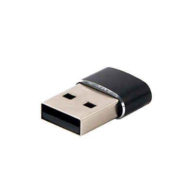 USB 2,0 adapter USB2.0 AM to Type-C female black, GEMBIRD A-USB2-AMCF-02