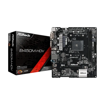 ASROCK MB B450M-HDV R4.0 AMD B450;AM4;2xDDR4 VGA,DVI,HDMI,micro ATX