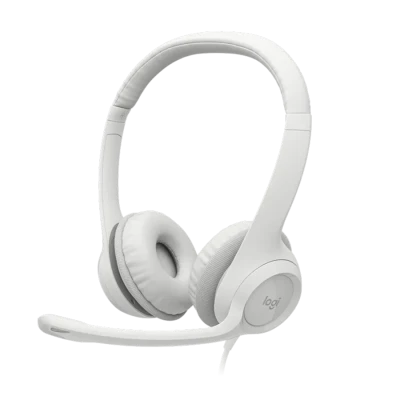Slušalice sa mikrofonom, Logitech H390, USB, Noise-canceling Rotating microphone, Off-White, 981-001286
