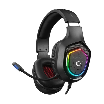 Slušalice sa mikrofonom gaming RAMPAGE RM-K90 VECTOR black, RGB LED, Type-C