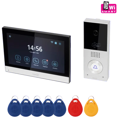 home Žični video interfon, 7" zaslon, AHD kamera, RFID, IP65 - DPV SMART