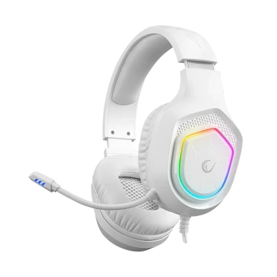 Slušalice sa mikrofonom gaming RAMPAGE RM-K90 VECTOR white, RGB LED, Type-C