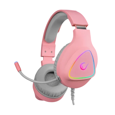 Slušalice sa mikrofonom gaming RAMPAGE M7 MONCHER pink, RGB LED, USB 7.1