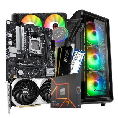 GNC GAMER CYBORG, B650, Ryzen 7 7700X 4,5GHz, RTX 4070 12GB, 32GB DDR5, 1TB NVMe SSD, 700W PSU, kućište Sharkoon gaming