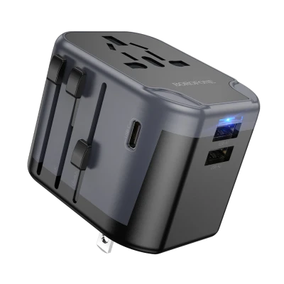 Univerzalni strujni adapter i USB punjač BOROFONE BAC12 Leader 3-port(1C2A), European EU/British UK/US US/Australian AUS