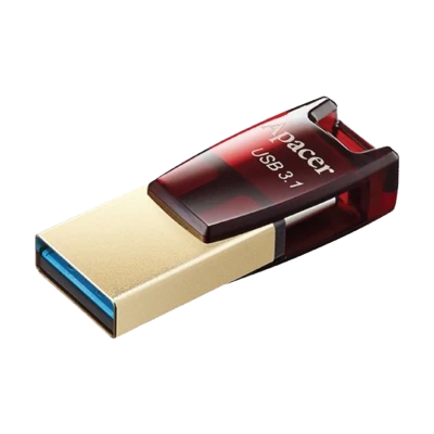 USB memory stick APACER FD 64GB Type-C/TypeA 3.2 OTG AH180 Red AP64GAH180R-1