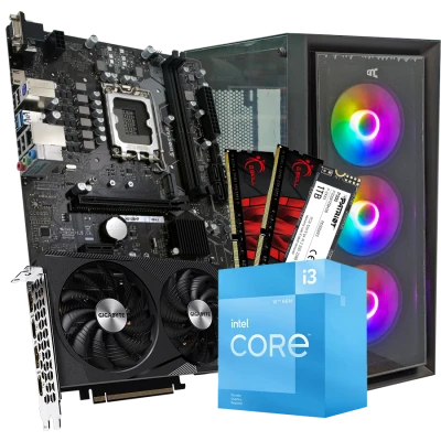 GNC GAMER VOYAGER i3-12100F, H610, 32 GB DDR4, 1TB NVMe, RTX 3060 8GB, PSU 600W, gaming kućište