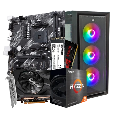 GNC GAMER SUPER SONIC III AMD Ryzen 5 5500, RX 6600 8GB, A520, 16GB DDR4, SSD NVMe 500 GB, PSU 550W, kućište gaming
