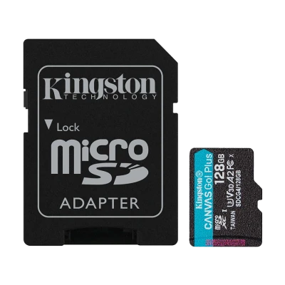 Micro SDXC card Kingston 128GB Canvas GoPlus Gen.4 200MB/s A2 U3 V30 Card + Adapter SDCG4/128GB