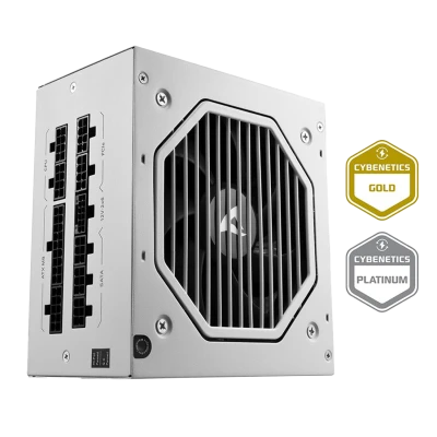Napojna jedinica SHARKOON gaming Rebel P20 850W WHITE ATX 3.1, LLC+DC-to-DC, Fully-Modular, Cybenetics Gold