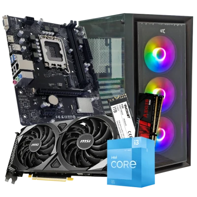 GNC GAMER VOYAGER i3-12100F, H610, 32 GB DDR4, 1TB NVMe, RTX 3060 12GB, PSU 650W, gaming kucište