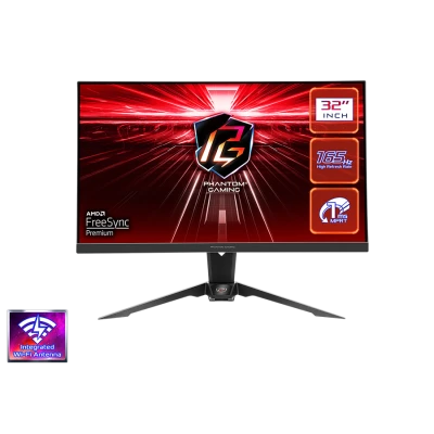 MONITOR  ASROCK PG32QF2B 31,5" FLAT GAMING QHD 165Hz 1ms 2xHDMI DP Speaker High Swivel Tilt WiFi