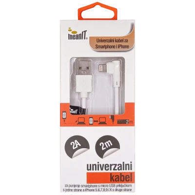 MeanIT USB kabl za smartphone i iPhone, FLIP, 1A - KABEL ZA SMARTPHONE/IPHONE