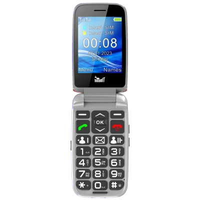 MeanIT Telefon mobilni, 2.8" ekran, Dual SIM, SOS tipka - SENIOR FLIP MAX Red