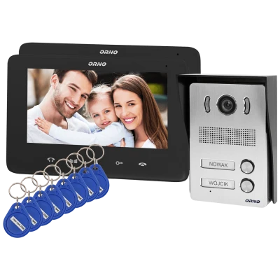 Orno Video interfon 2 x 7", 8 x RFID Tag, set, Indi Multi N - OR-VID-VP-1071/B