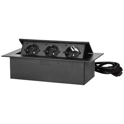 Orno Produžni kabel sa 3 x Schuko utičnice, ugradbena - OR-GM-9037(GS)/B
