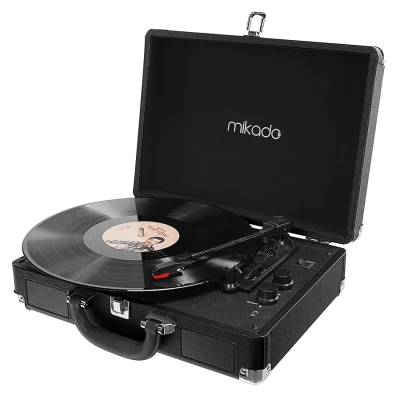 Gramofon Mikado Nostalgia MN-P317 Black Turntable + Rca + Bluetooth Supported Music Box, 22397