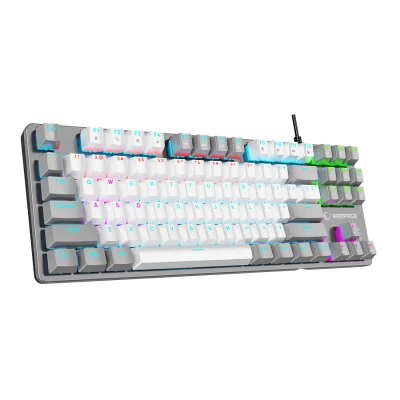 Tastatura gaming RAMPAGE SNUG K14 White/Gray Red Switch Mechanical Gaming Keyboard ENGLISH Layout English Rainbow TKL, 41852