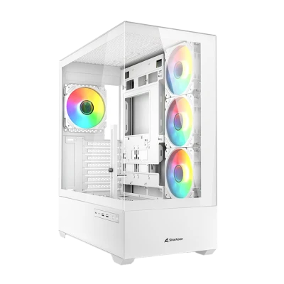 Kućište SHARKOON gaming, AK6 RGB White ATX, ventilator 4x120mm