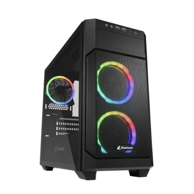 Kućište SHARKOON gaming, V1000 RGB, ventilator 3x 120mm, USB 3.0, mATX