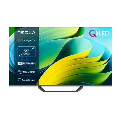 TESLA QLED TV 55" Q55E655GUS UHD Google TV, DVB-T/T2/C/S/S2;HDMIx3:USBx2:CI;2x12W Box Zvucnici