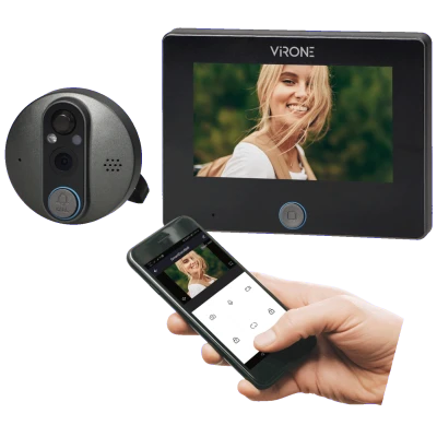 Virone Digitalna špijunka za ulazna vrata, Smart, 4.3", LCD, WiFi - DV-3