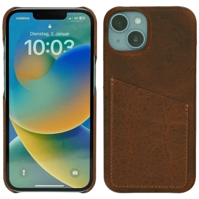 Wachikopa Maska za iPhone 14, držač za kartice, koža - Full Leather Case iPhone 14