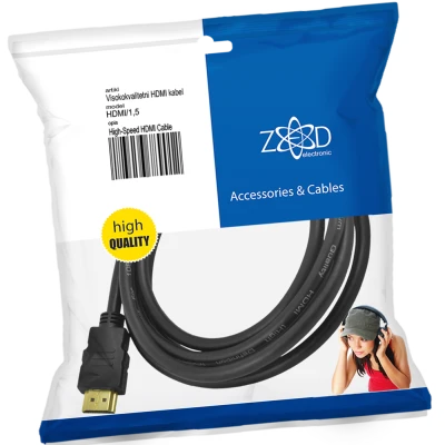 ZED electronic HDMI kabl, 1.5 met, ver. 1.4 - HDMI/1,5
