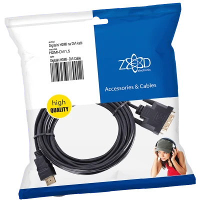 ZED electronic HDMI na DVI kabl, 1.5 met, ver. 1.4 - HDMI-DV/1,5