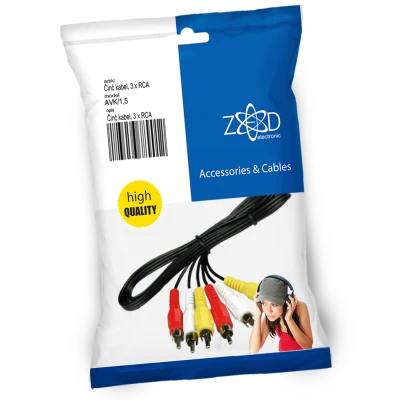 ZED electronic Činč kabl 1.5 met., 3 x RCA - AVK/1,5