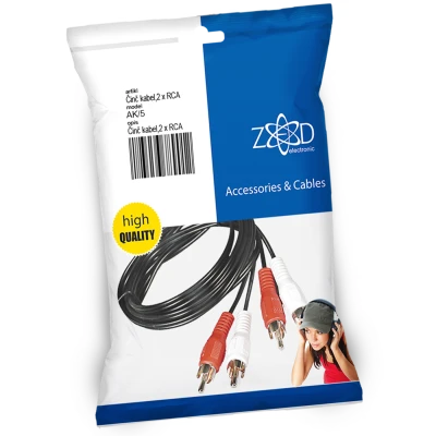 ZED electronic Činč kabl 5 met., 2 x RCA - AK/5