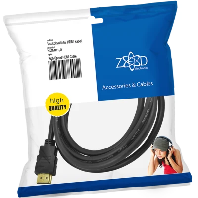 ZED electronic HDMI kabl, 1.5 met, ver. 1.4 - HDMI/1,5