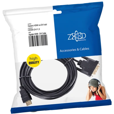 ZED electronic HDMI na DVI kabl, 1.5 met, ver. 1.4 - HDMI-DV/1,5