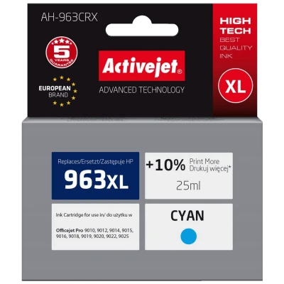 Activejet Tinta za printer, HP 963XL, 3JA27AE, 25 ml., Cyan - AH-963CRX