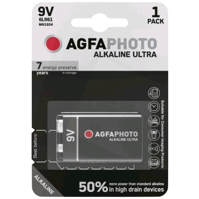 Agfa Baterija alkalna, 6LR6, 9V, blister 1 kom. - 9V B1