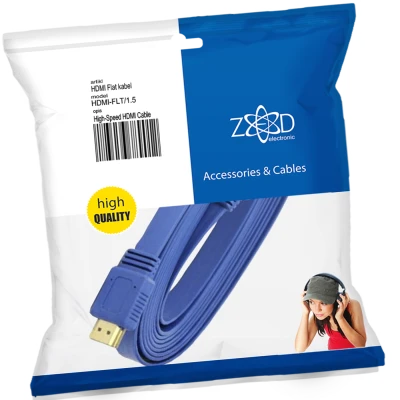 ZED electronic HDMI kabl, plosnati, 1.5 met, ver. 2.0, 3D, Ethernet - HDMI-FLT/1,5