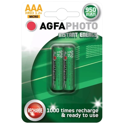 Agfa Punjiva baterija, AAA, 1.2 V, 950 mAh, blister 2 kom. - R2U Micro