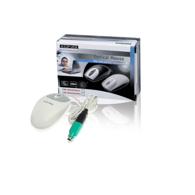 Konig Miš optički, 1000dpi, USB i PS/2, boja bijela - CMP-MOUSE 60WHI