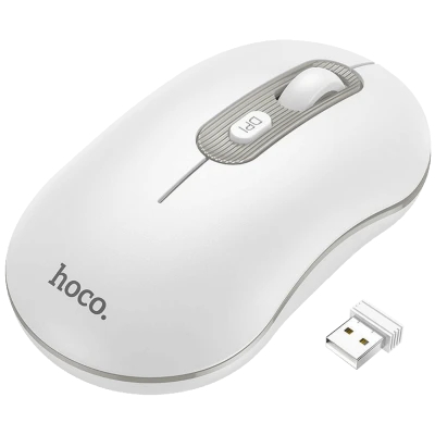 hoco. Miš bežični, optički, 1600 dpi, 2.4 GHz, USB nano - GM21 Platinum White/Gray
