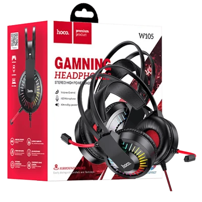 hoco. Slušalice sa mikrofonom, gaming, 3.5 mm / USB, LED - W105 Joyful