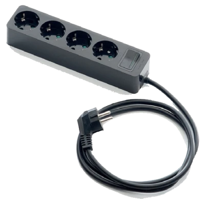 Famatel Produžni kabl 4 utičnice, 1.5m, prekidač, crni, 1.5mm² - 2628N-PK4/1.5