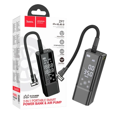 hoco. Pametni kompresor, 5000 mAh, LED zaslon, USB type C - ZP7 Maddy