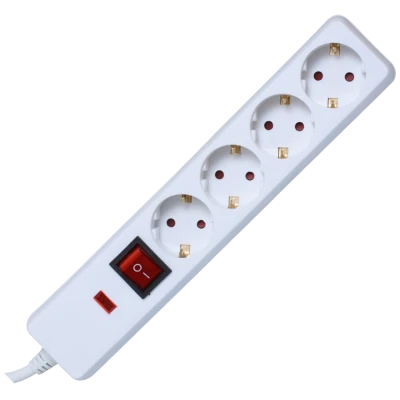 home Produžni kabl sa zaštitom, 4 utičnica, 1.5mm², 1.5 met - NVT 04K/WH